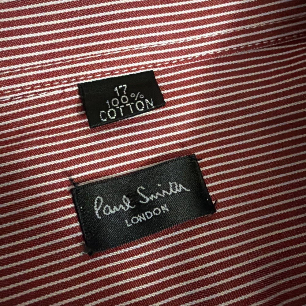 Paul Smith Stripe Shirt Mens‎ 17 Cotton Long Sleeve Striped London - Picture 5 of 7